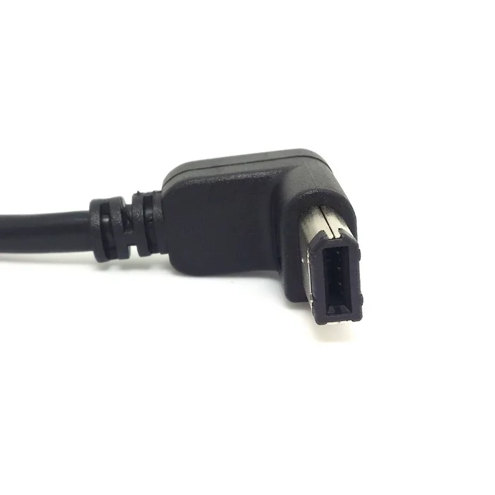 Deep Well IEEE 1394 Firewire 400 6pin 90 градусов вниз прямоугольный до прямой кабель для передачи