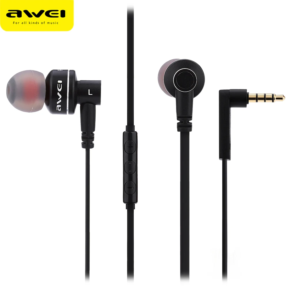 Awei ES 10TY вкладыши Наушники гарнитуры с микрофоном Микрофон для Mobilephones MP3 стерео