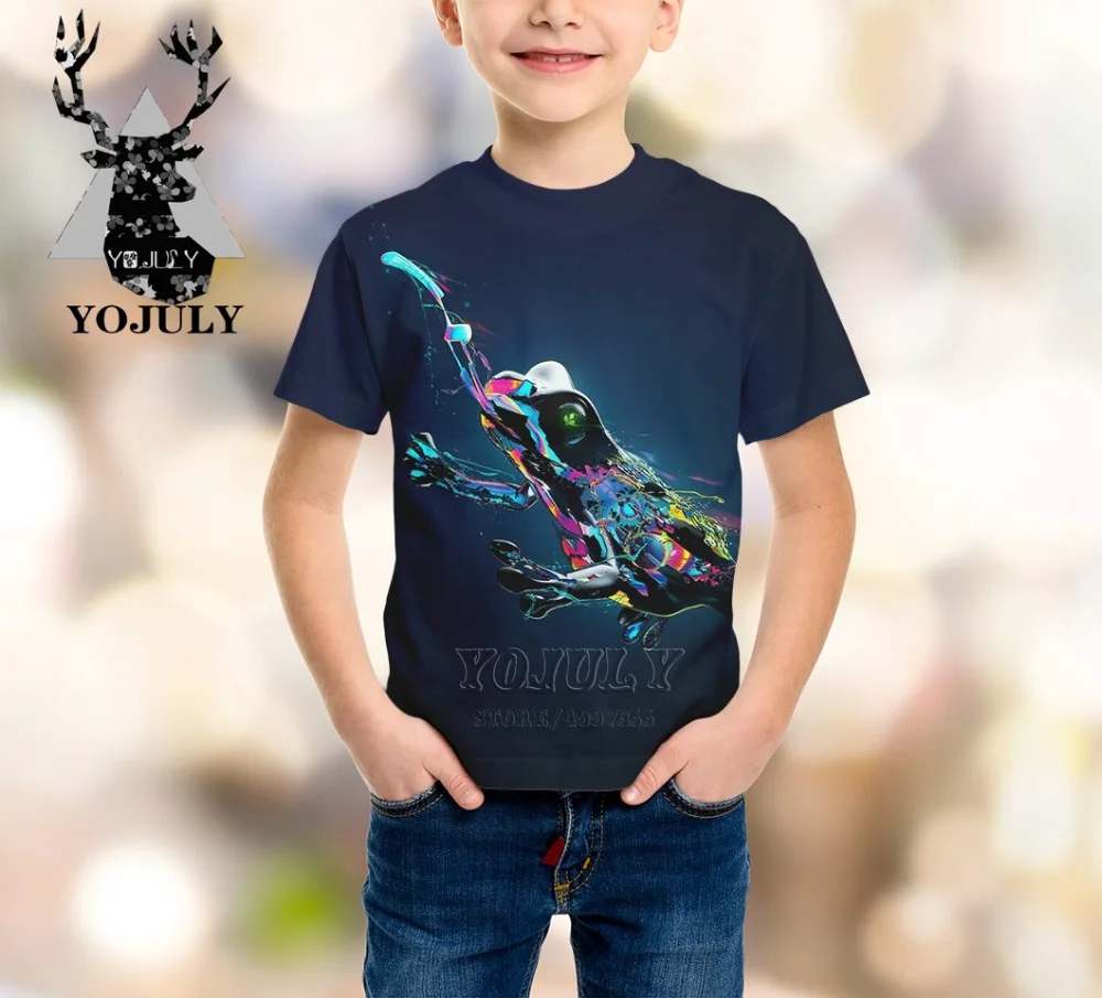YOJULY/детская одежда с 3d принтом в виде лягушки для маленьких мальчиков и девочек-подростков детская футболка горячая Распродажа, модные футболки Modis с круглым вырезом, A252