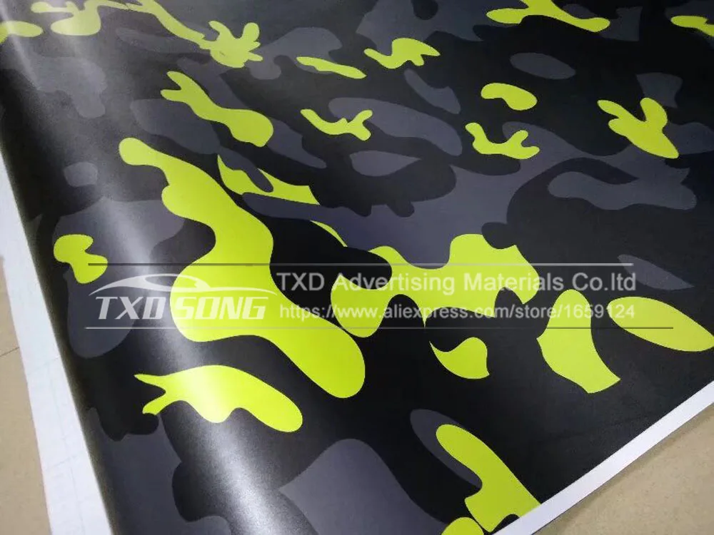 Желтый Arctic Camo винил для обертывания автомобиля с воздушным Rlease pixel camo камуфляжные