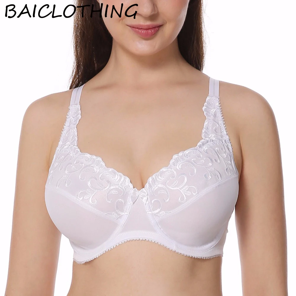 BAICLOTHING размера плюс женское белье с полным покрытием U/W на косточках цветочной