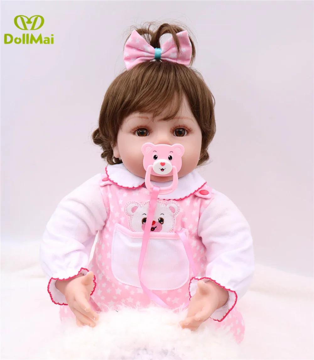 DollMai Reborn baby, кукла для маленьких девочек, 22 дюйма, 55 см, силиконовая Кукла reborn baby dolls, восхитительный реалистичный подарок для детей, bebes reborn