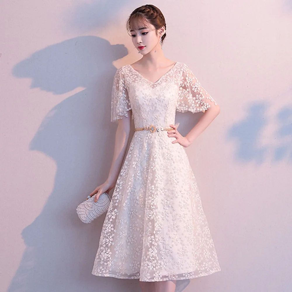 Кружевное коктейльное платье с v образным вырезом элегантный пояс Vestidos De Festa Longo