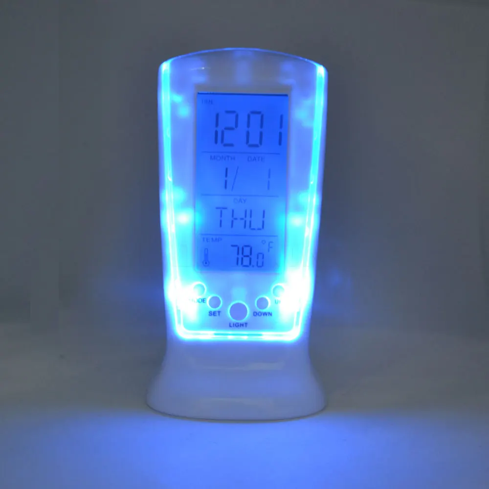 1 шт. календарь термометр часы будильник с светодиодный задний светильник