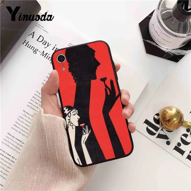 Yinuoda на бокале для вина в Париже красная бутылка бокал чехол телефона iPhone 8 7 6 6S 6Plus