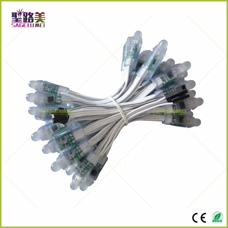 500 шт. сверхяркий DC5V/DC12V 12 мм WS2811 IC RGB светодиодный модуль белый провод цифровой