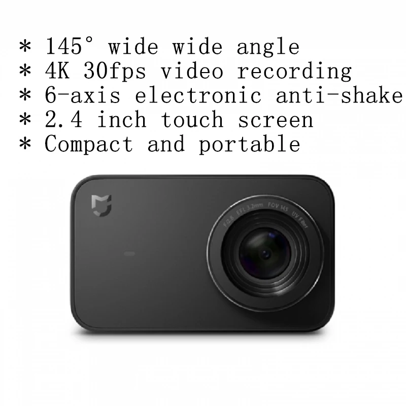 Оригинальная Спортивная камера Xiaomi Mijia 4 K запись видео Wi Fi цифровая мини Экшн s 145