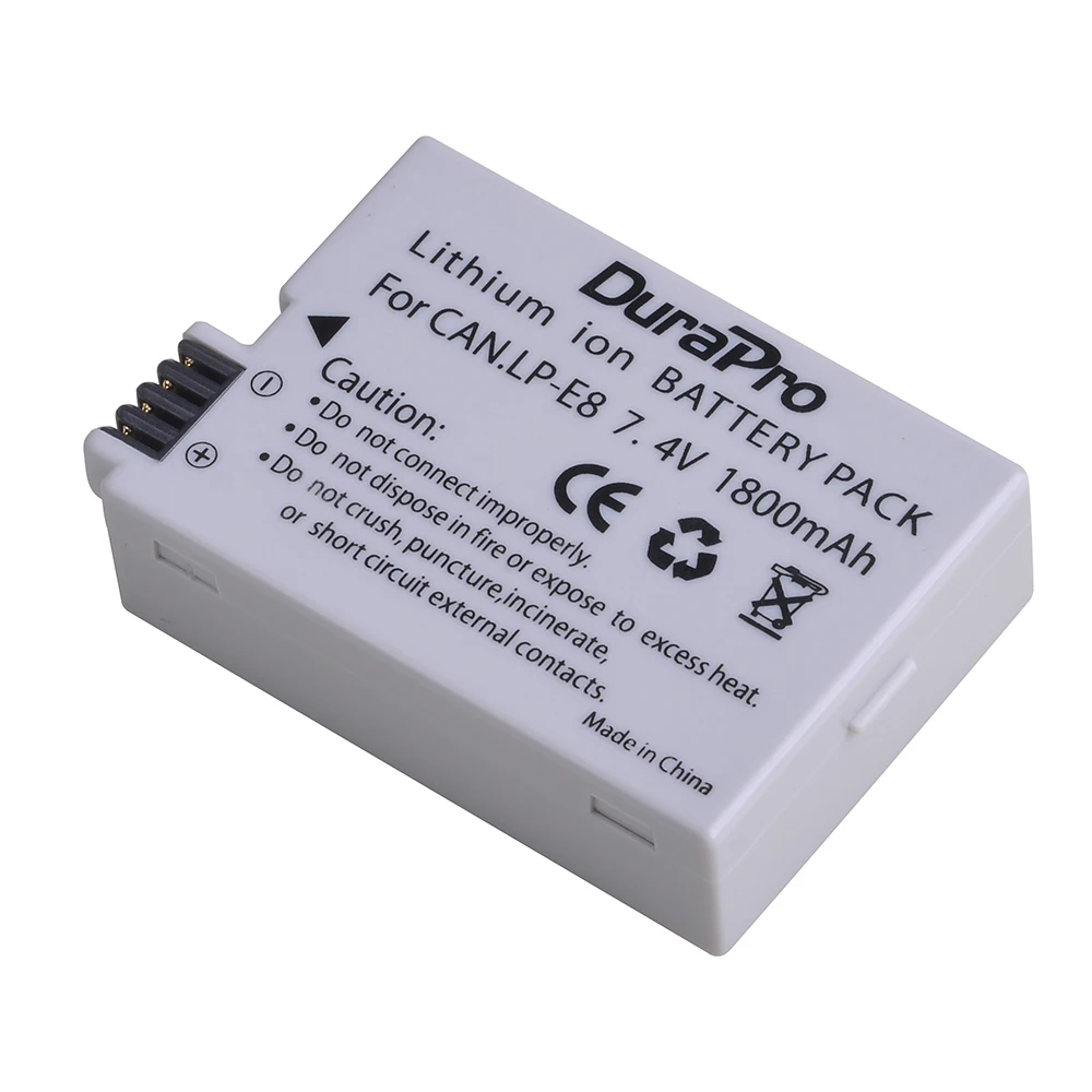 Аккумуляторная батарея DuraPro 2x LP-E8 LP E8 LPE8+ ЖК-Зарядное устройство USB для камеры Canon EOS 550D 600D 650D 700D Rebel T2i T3i T4i T5i