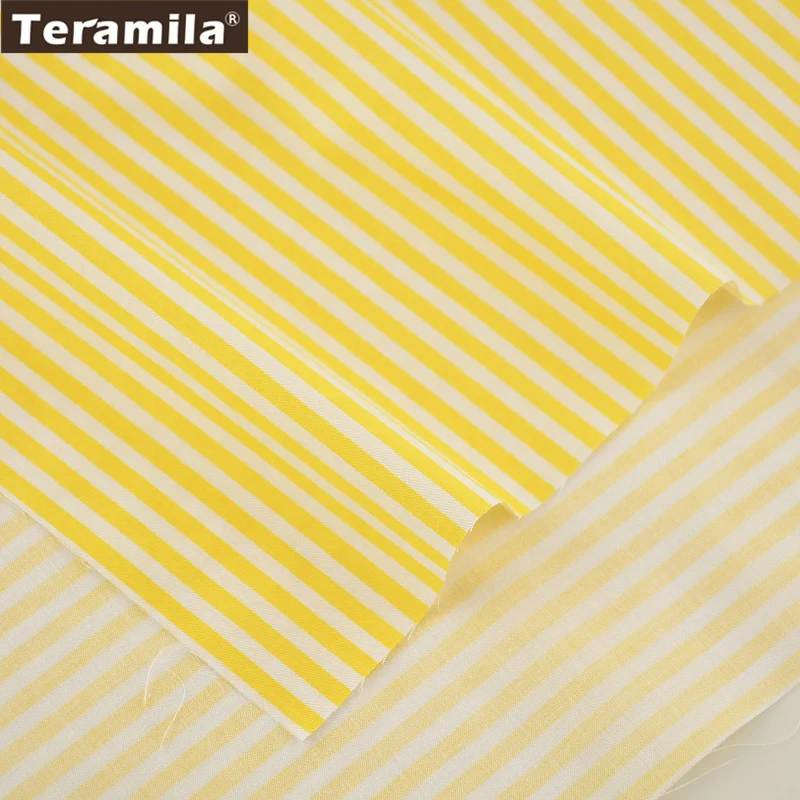 Home Textile Material Bed Sheet Patchwork Quilting Tecido 100% Cotton Fabric Light Yellow Strips Designs Twill Fat Quarter | Дом и сад