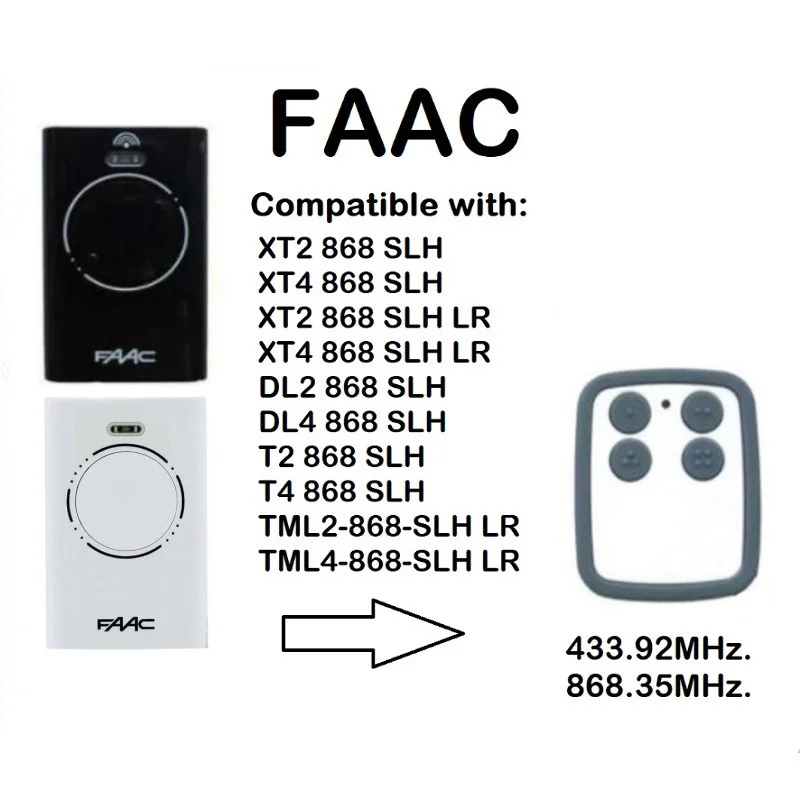 Для FAAC XT2 XT4 868 SLH LR замена двери гаража дистанционное управление 868 МГц прокатки и фиксированный код дистанционного дубликатора