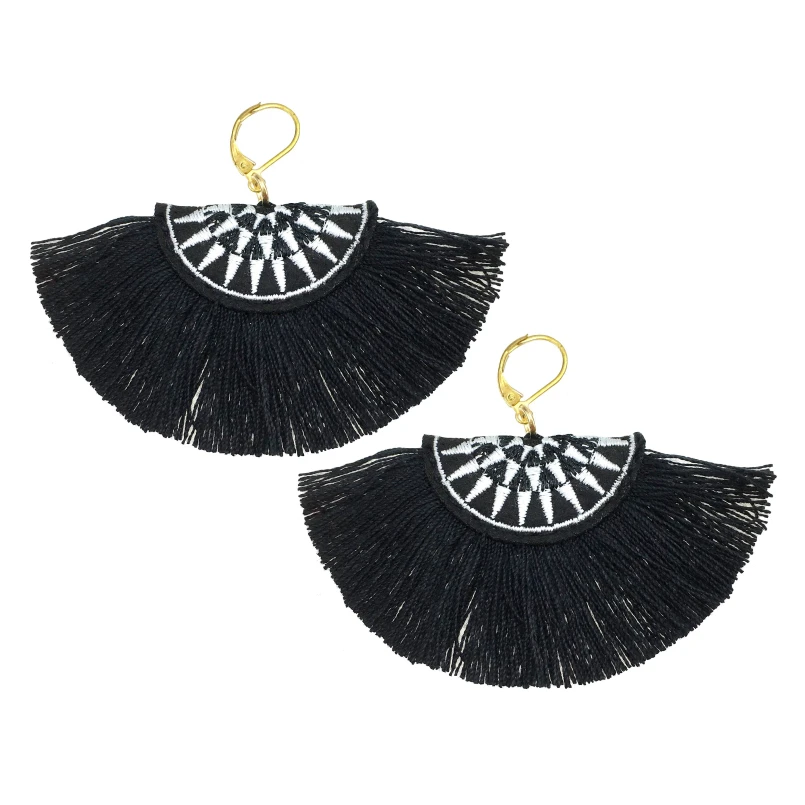 Женские богемные серьги с бахромой MANILAI длинные висячие ручной работы из хлопка