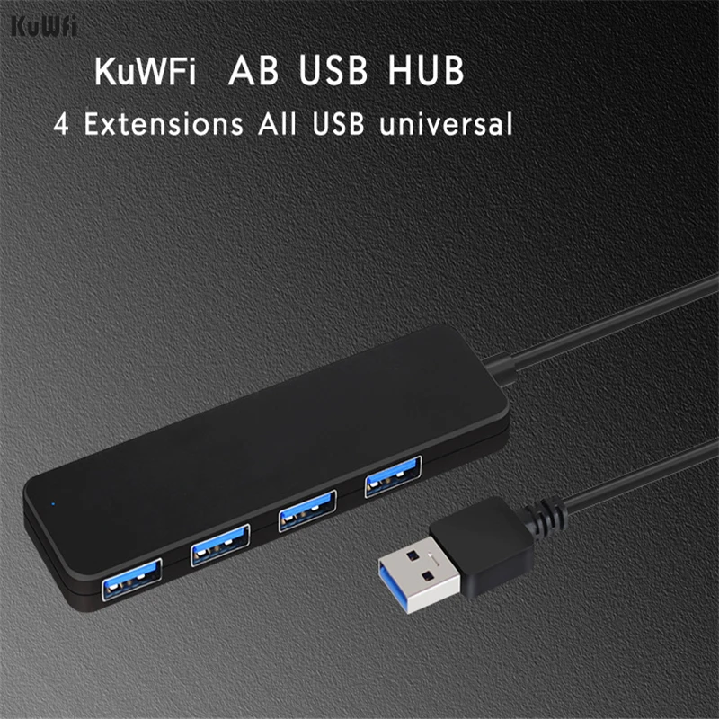 KuWFi usb хаб с 4 Порты и разъёмы s зарядное устройство внешний USB разветвитель микро