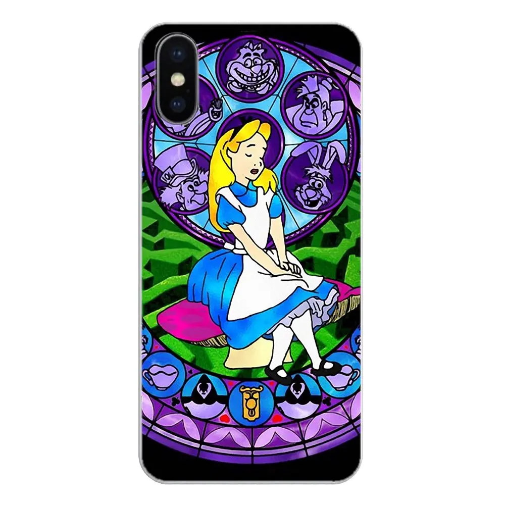 For Sony Xperia Z Z1 Z2 Z3 Z5 compact M2 M4 M5 E3 T3 XA Aqua LG G4 G5 G3 G2 Mini Silicone Case Alice Stained Glass princess rose |