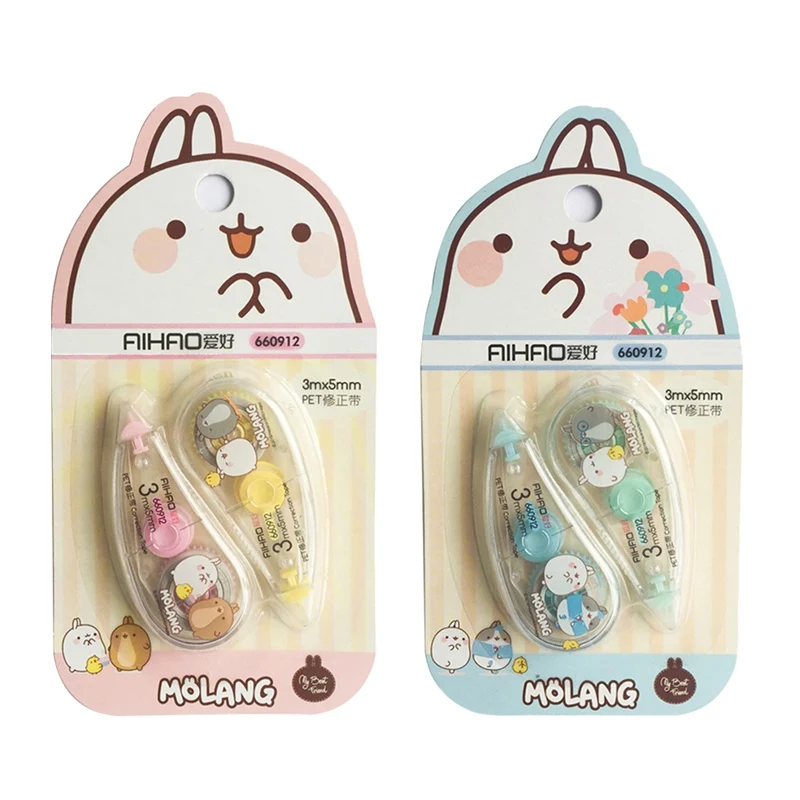 2 шт./упак. Happiness Molang практичная Корректирующая лента для дневника канцелярские