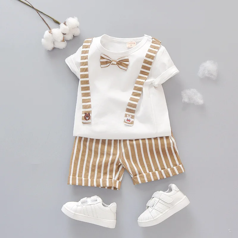 Одежда для мальчиков лето 2019 Детская футболка костюм из двух предметов хлопковая