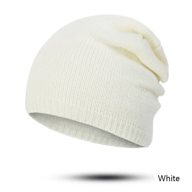 Evrfelan, женская зимняя Лыжная шапочка, Вязанная, Skullies Beanies, шапки, женская модная уличная шапка, шапка для девочек, одноцветная, Gorro - Цвет: white3