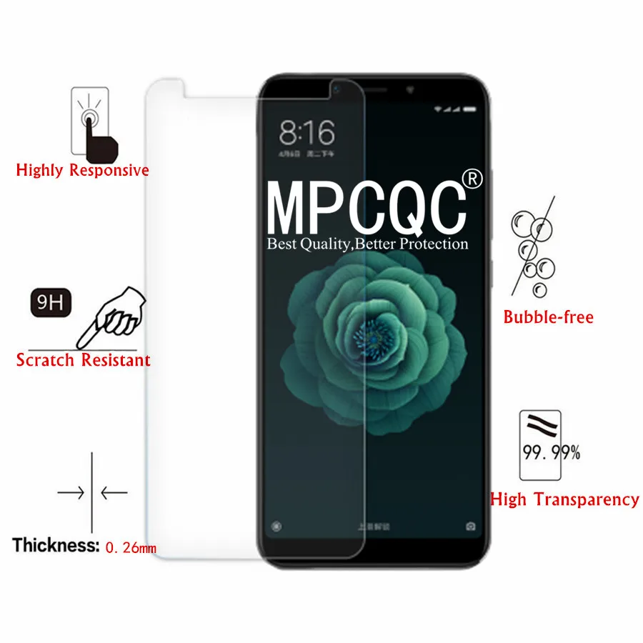 MPCQC закаленное стекло для Xiaomi Mi 8 Защитная пленка экрана 9h 2.5D телефон защитный