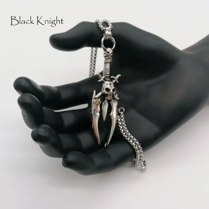 Ожерелье с подвеской в виде черного рыцаря пиратского меча черепа ожерелье из