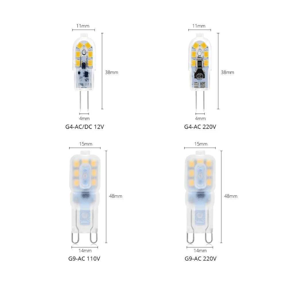 Мини G4 G9 светодиодный лампочки с ампулой светильник DC12V AC 220V 110V кукурузный s 3W 5W 12/14