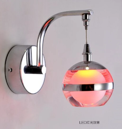 Современный хрустальный настенный светильник круглой формы светодиодный для