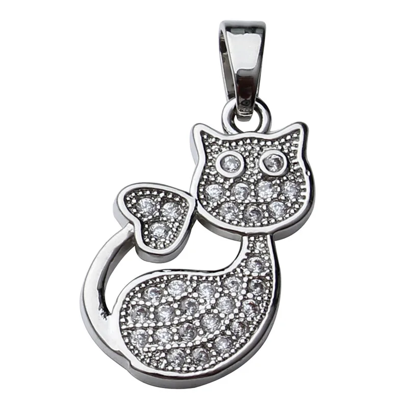 2 шт./лот ожерелье со стразами в виде кошки Подвески для женщин ювелирные изделия
