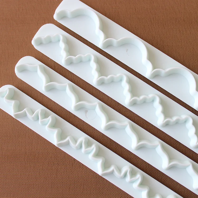 DIY украшения инструменты для помадки на торт юбки край жабо ленты тиснение Sugarcraft