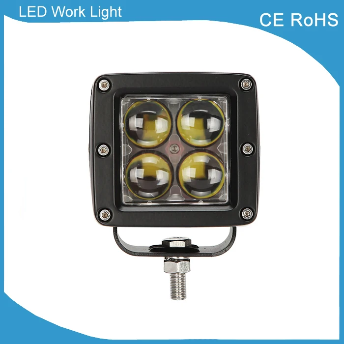 Without Flush Mounts 1x3 дюймов квадратный светодиодный светильник 12 Вт двойной светильник 12 Вт Светодиодный светильник 4D Проектор Точечный светильник внедорожный грузовик внедорожник 4WD 4X4 Светодиодный светильник s - Цвет: Without Flush Mounts