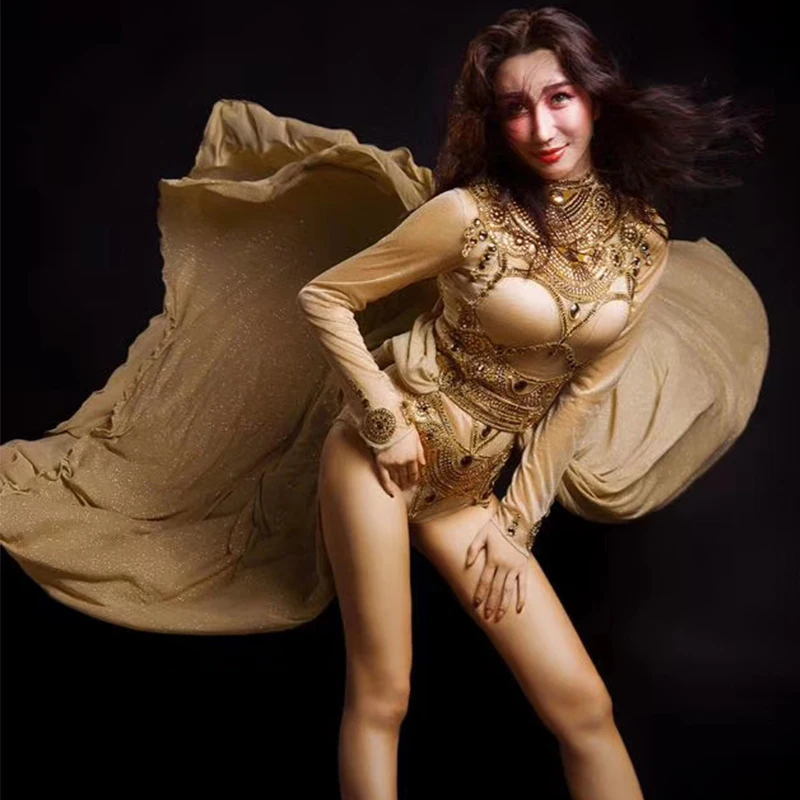 Праздничный наряд с большим хвостом танцевальный костюм для сцены Стразы платье