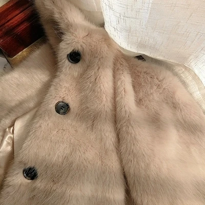 MESHARE Women Winter Small Loose Thick Plush Coat