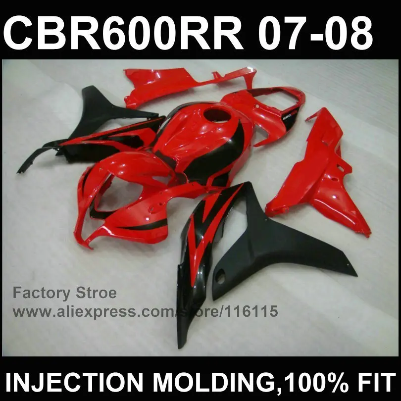 Красная кровь пластиковая литьевая часть для HONDA CBR 600 RR Обтекатели 2007 2008 OEM кузов