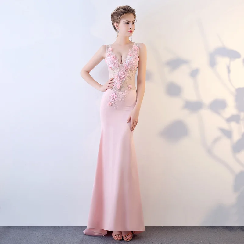 Женское платье Русалочка вечернее из тюля с вышивкой TS337 2019|Вечерние платья| |