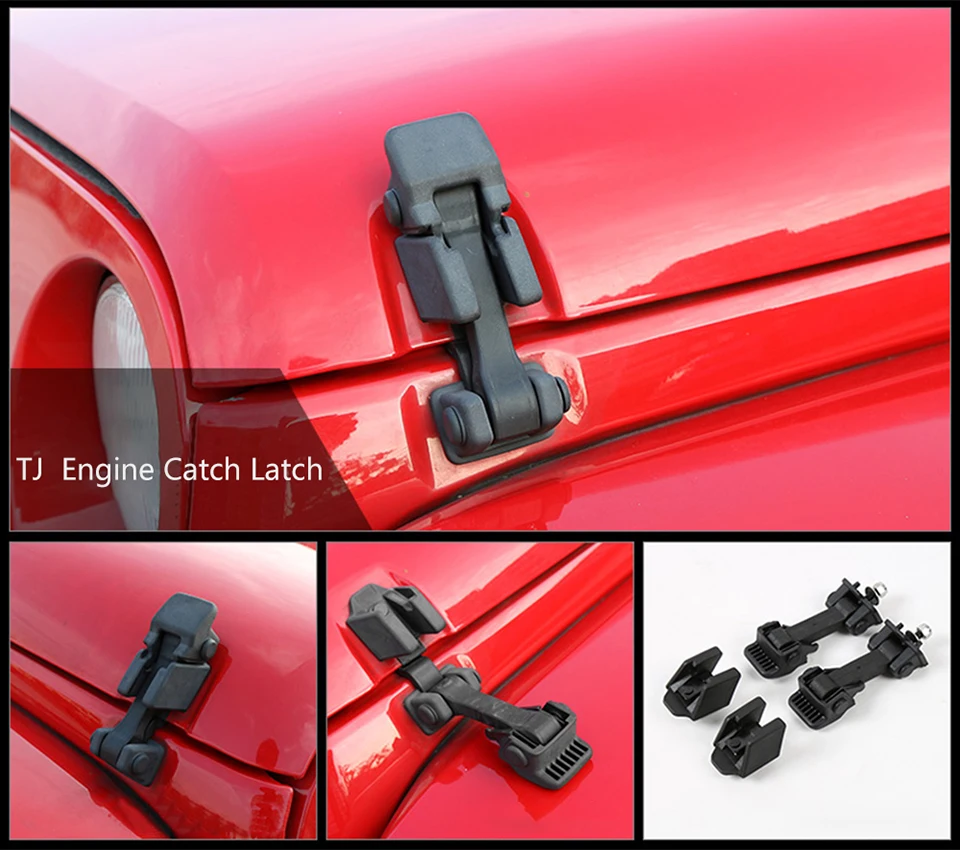 SHINEKA замки и оборудование для Jeep Wrangler TJ 1997-2006 Черный Автомобильный капот защелка защелки крышки для Jeep Wrangler TJ аксессуары