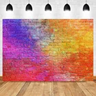 Красочные кирпичные стены фон граффити стены фотографии фон 80s 90s Фотостудия Стенд Опора хип-хоп фотография фон