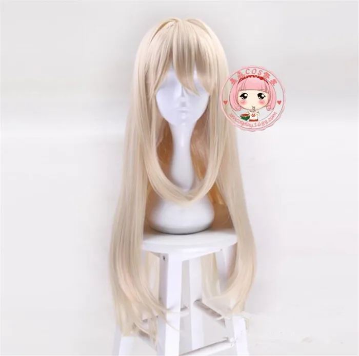 Парик для косплея из светлых синтетических волос с длинными волнами Хэллоуина