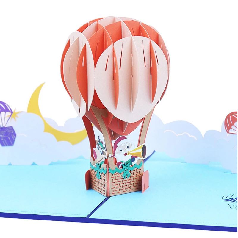 (10 шт./лот) бренд leiso 3D Pop Up ручной работы воздушный шар поздравительная открытка