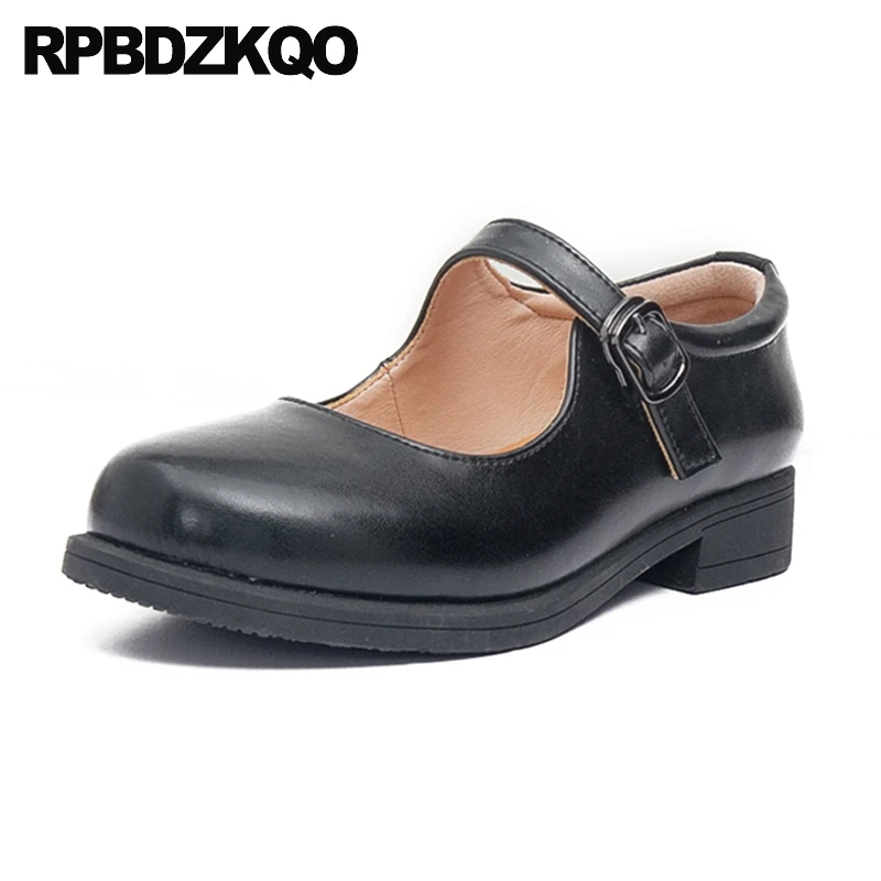 

Mary Jane Round Toe Elevator Vintage Women Oxfords Shoes Chinese Rubber Sole Ladies Black Japanese Large Size Brown Flats Thick
