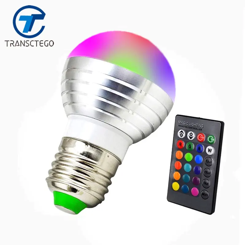 RGB светодиодный лампа светодиодная 3 Вт с пультом дистанционного управления 16