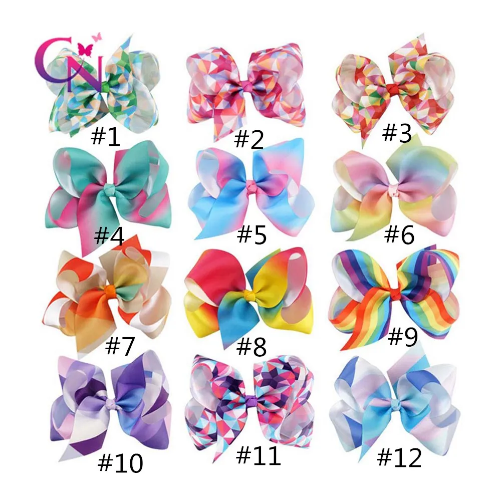 

5 pcs/ lot ,5'' geometry ribbon bow with clip for apparel hair accessories headwear