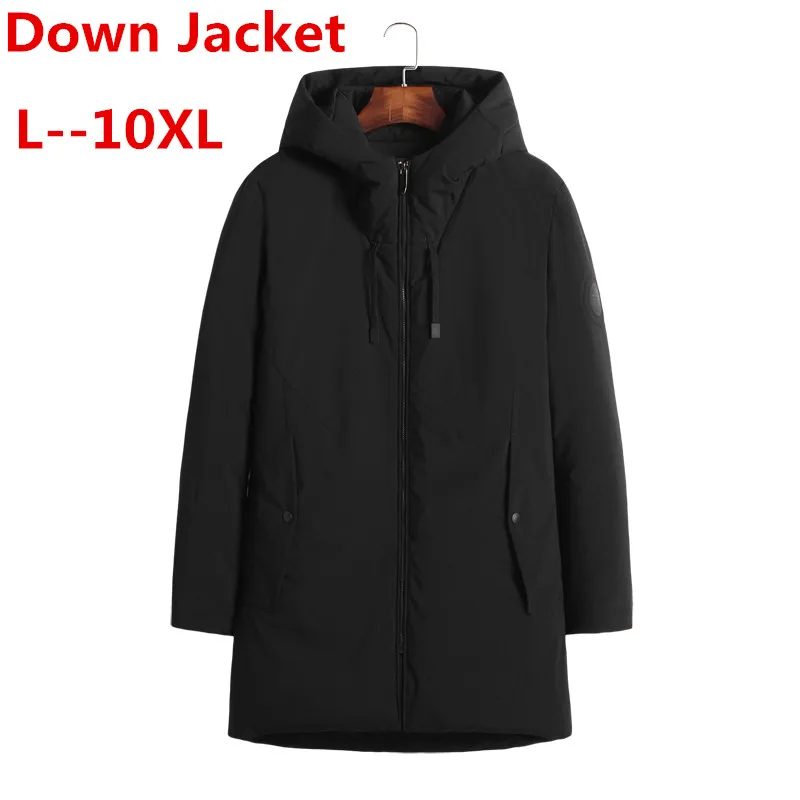 

10XL 8XL 6XL 5XL Thick Warm Winter Jacket Parkas Men Casual Fur Collar Hood Military Overcoat Windproof White Duck down jacket