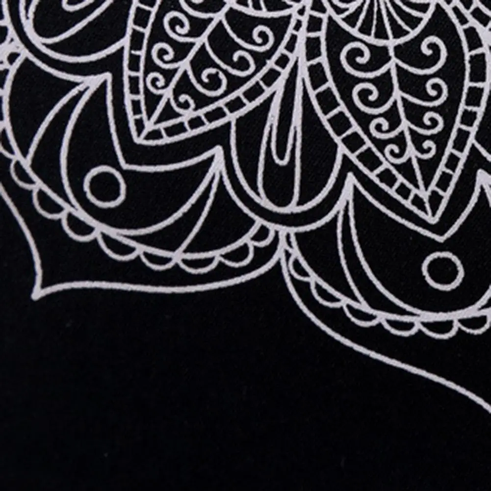 Сумка на колесиках для йоги нейлон черный цветок мандалы 36*14 см круглая сумка