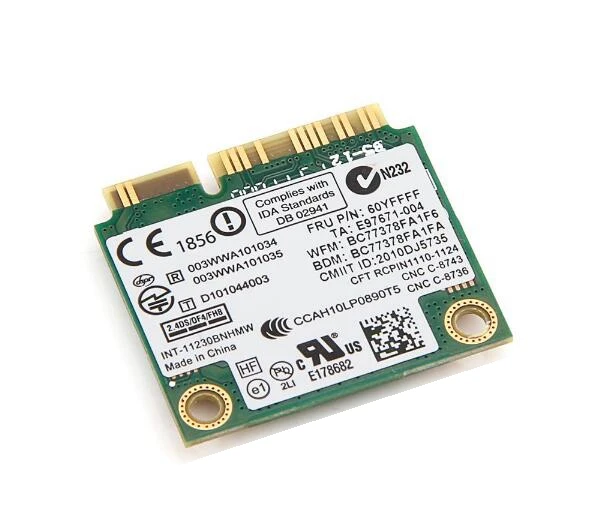 Сетевая карта 802.11b/g/n Wlan для Lenovo Intel centino Wireless-N 1030 11230bnhmw 150 Мбит/с Wi-Fi Bluetooth 3 0 PCI-e |