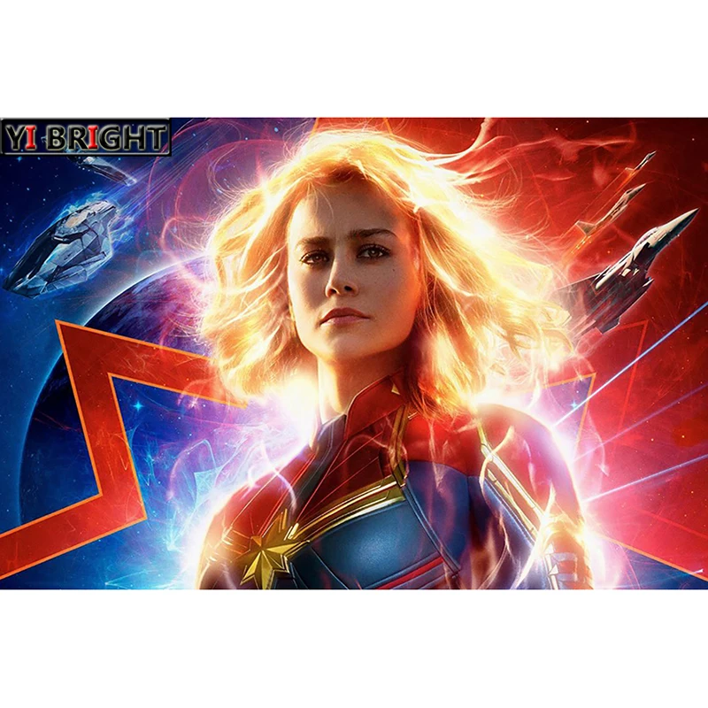 3D квадратная/круглая дрель 5D DIY Алмазная картина &quotсупер герой: Капитан Марвел&quot