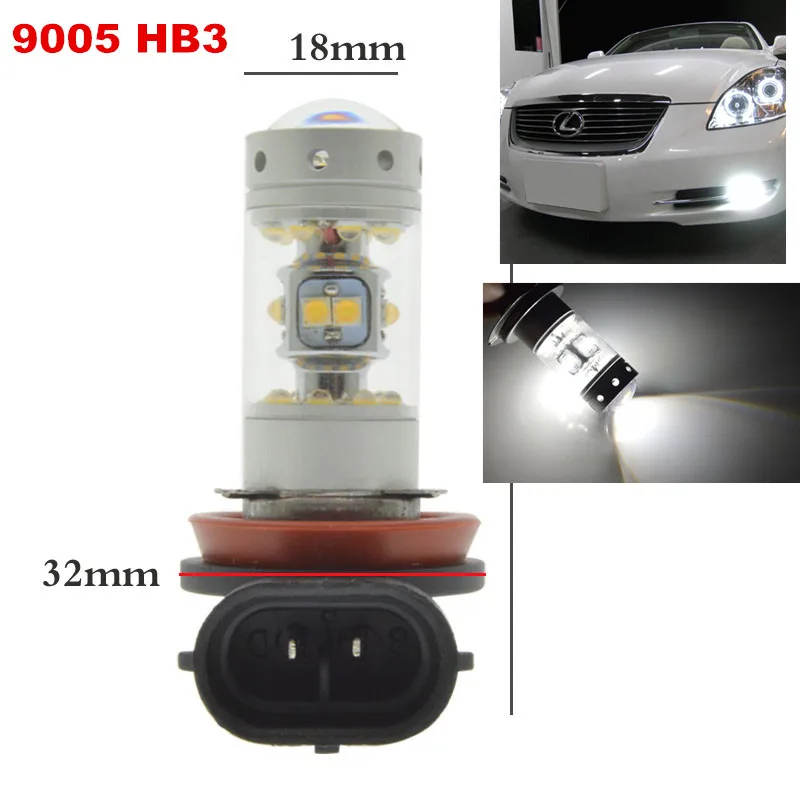 Комплект из 2 предметов белый 80 Вт 9005 HB3 для детей возрастом от 12V-24v Авто