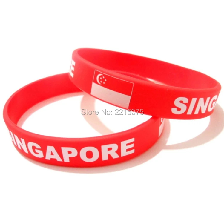300 шт. силиконовые браслеты с флагом Сингапура Бесплатная доставка DHL express|silicone
