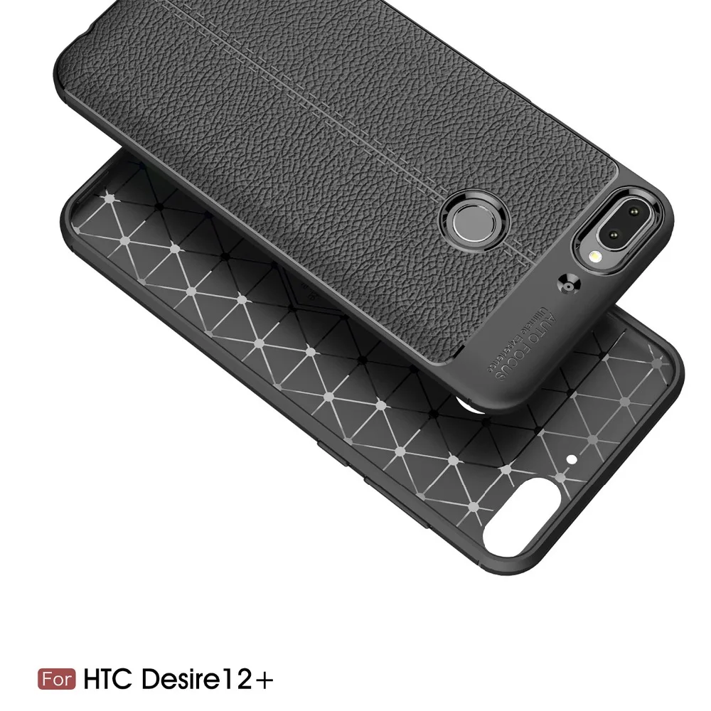 Текстурированный чехол личи 6 0 дюйма для HTC Desire 12 Plus Задняя панель телефона |