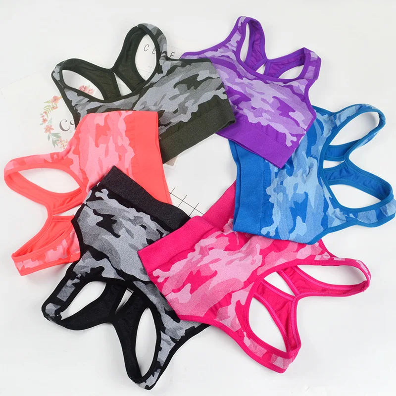 Женский Камуфляжный бюстгальтер CHRLEISURE бесшовный пуш ап для фитнеса и