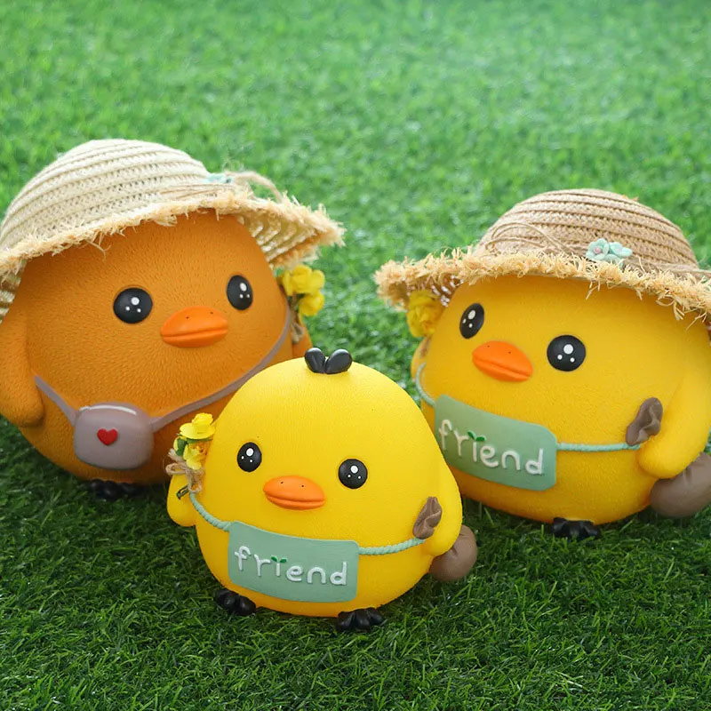 Popular Dec Christmas Dolls Piggy Bank Cartoon Straw Hat Chicken Saving Money Box Lively Home Ornaments Vinyl Gifts for Children | Дом и сад