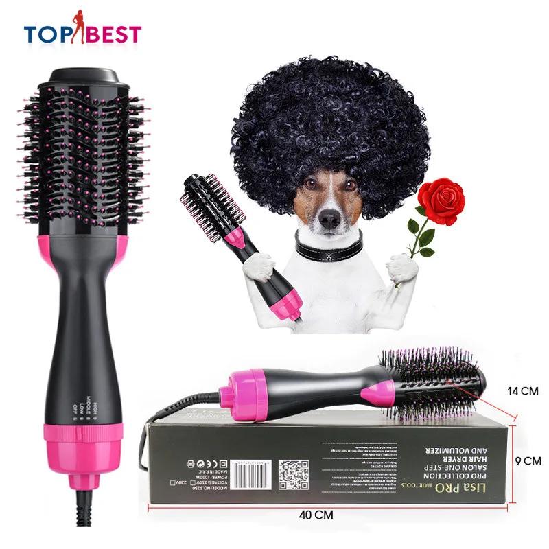 В наличии! 2 в 1 электрическая Профессиональная щетка для сушки волос щипцы