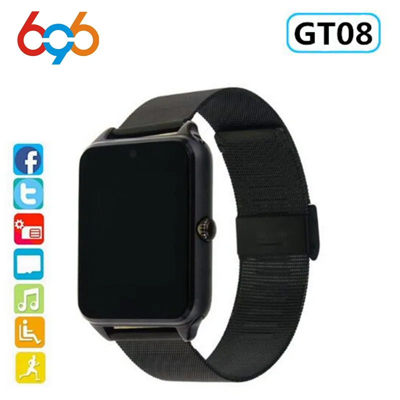 Смарт-часы GT08 Plus металлические часы Bluetooth подключение Android телефон Поддержка SIM TF
