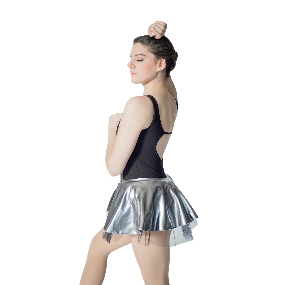 Платье пачка для латиноамериканских танцев с металлическим блеском|leotard tutu